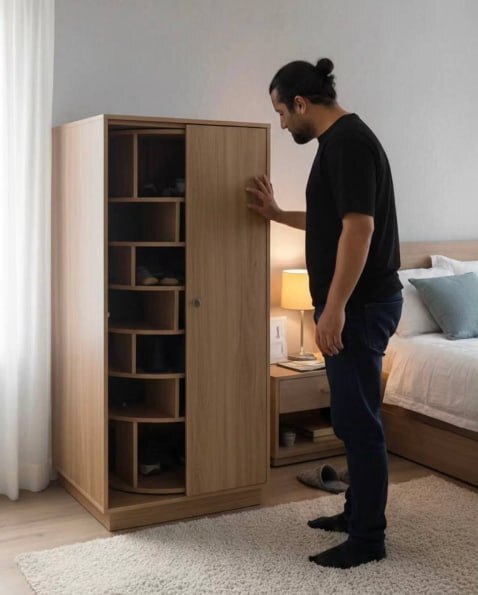 Smart Rotating Shoe Rack
