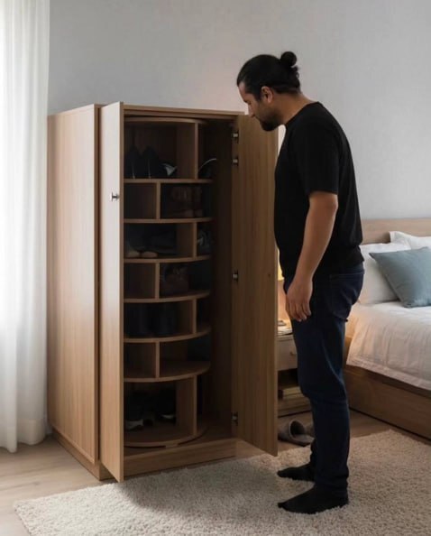 Smart Rotating Shoe Rack