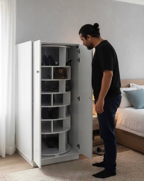 Smart Rotating Shoe Rack